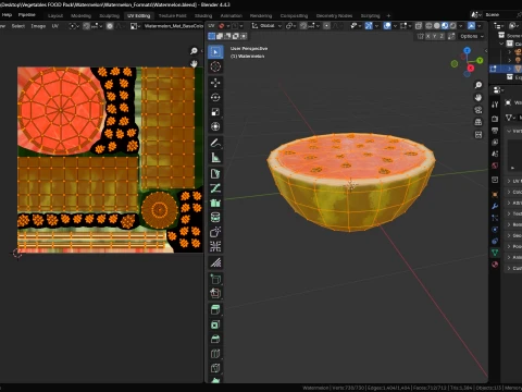 Stylized Watermelon Game-Ready 3D Model
