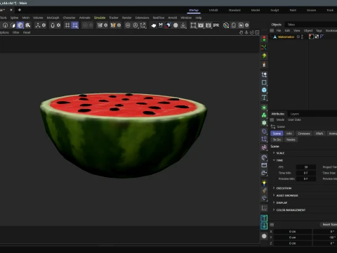 Stylized Watermelon Game-Ready 3D Model