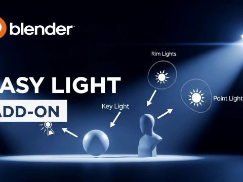 New EasyLight Addon Auto Key-Rim-Fill Lights 3D मॉडल