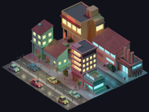 low poly city pack Modelo 3D