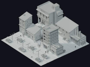 low poly city pack 3D 模型
