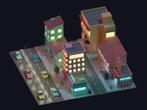 low poly city pack 3D 模型