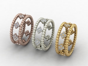 lumpy flowers ring 3D-printmodel