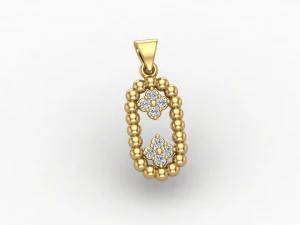 pendentif fleurs grumeleuses Modèles 3D en vedette