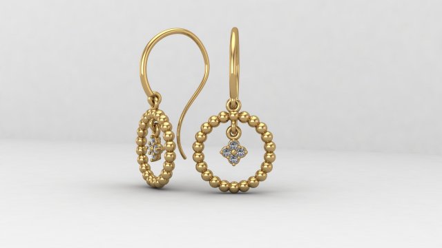 lumpy flowers earring ii Model do druku 3D .c4d .max .obj .3ds .fbx .stl .blend 