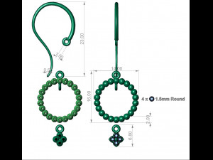lumpy flowers earring ii Model do druku 3D