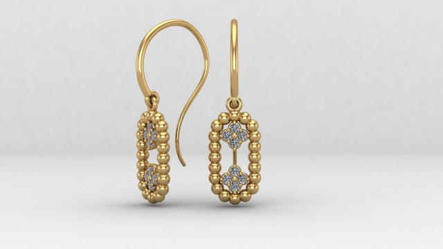 lumpy flowers earring Model do druku 3D .c4d .max .obj .3ds .fbx .stl .blend 