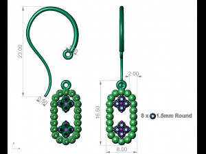 lumpy flowers earring Model do druku 3D