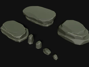 stylized forest rocks 3D Model
