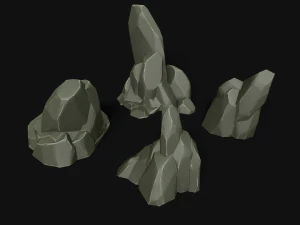 stylized forest rocks 3D Model