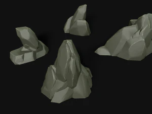 stylized forest rocks 3D Model