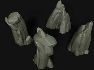 stylized forest rocks Modelo 3D