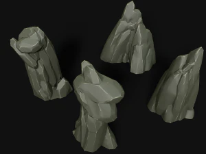 stylized forest rocks 3D Model