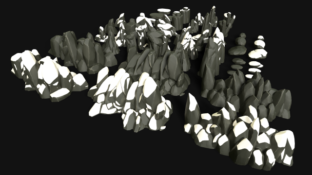 stylized forest rocks Modelo 3D .c4d .max .obj .3ds .fbx .stl .blend 