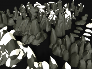 stylized forest rocks Modelo 3D
