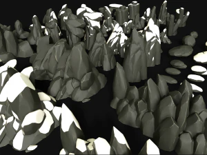stylized forest rocks 3D Model