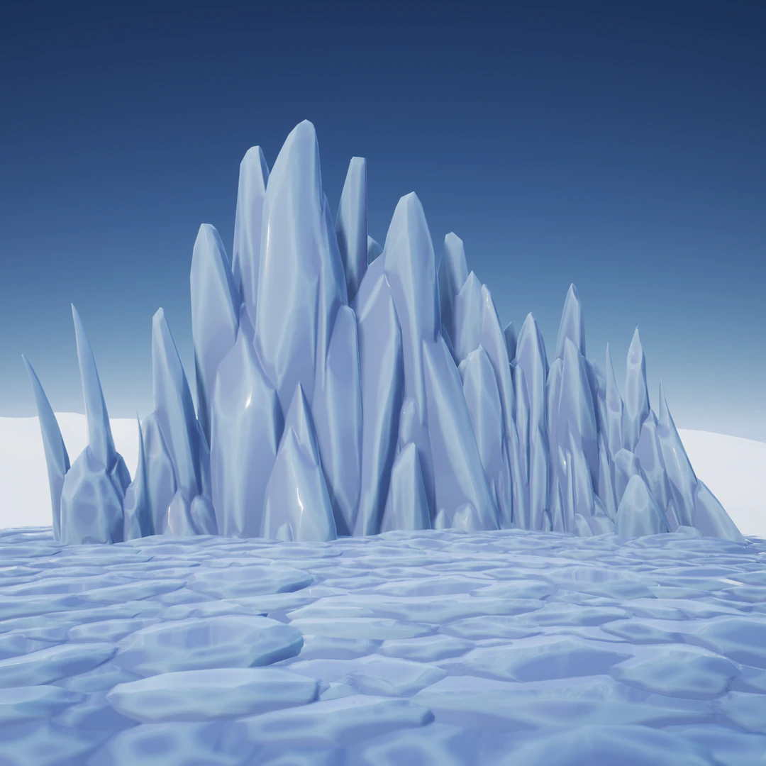 stylized ice formations 3D Model .c4d .max .obj .3ds .fbx .stl .blend 