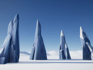 stylized ice formations 3D Model