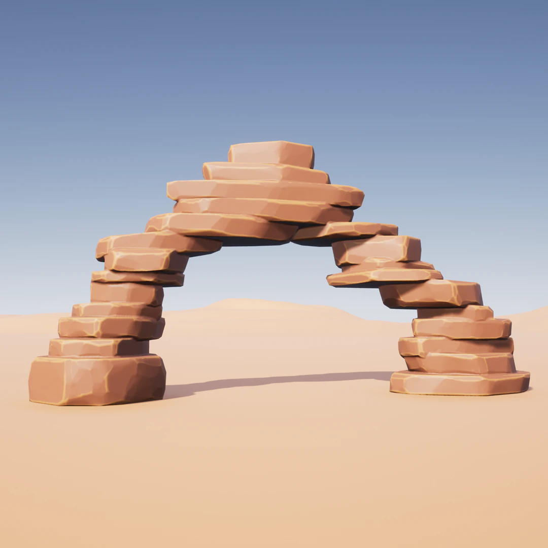 stylized desert rocks 3D Model .c4d .max .obj .3ds .fbx .stl .blend 