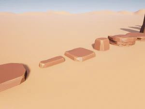 stylized desert rocks 3D Model