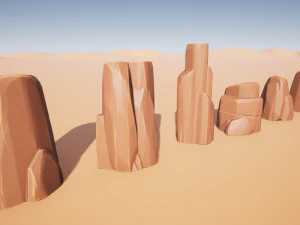 stylized desert rocks 3D Model