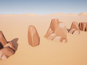 stylized desert rocks 3D Model