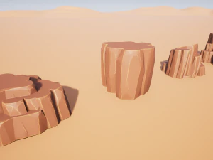 stylized desert rocks 3D Model