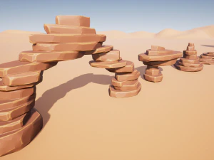 stylized desert rocks 3D Model