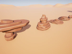 stylized desert rocks 3D Model