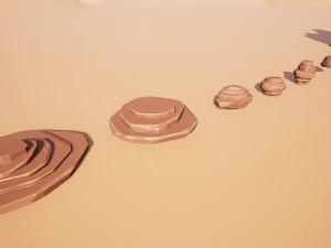 stylized desert rocks 3D Model