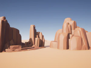 stylized desert rocks 3D Model