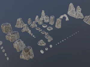 stylized desert rocks 3D Model
