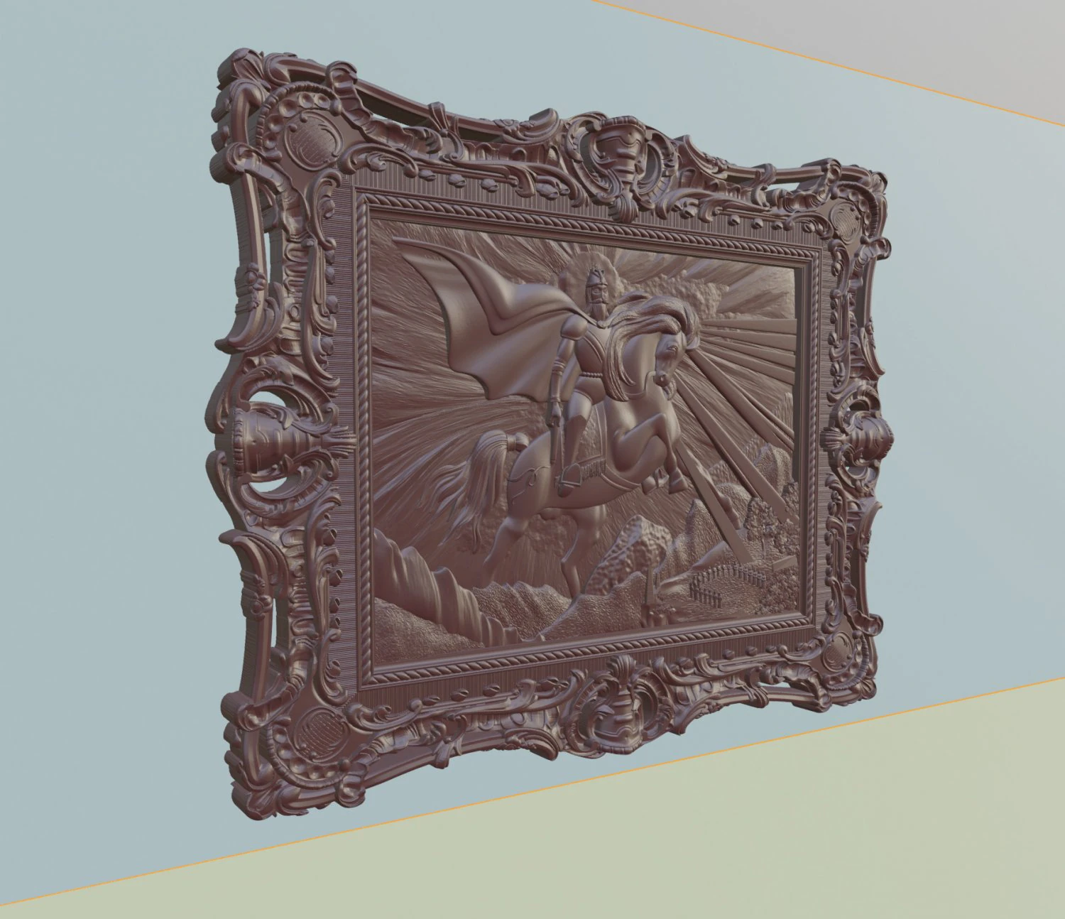 bas relief of saint george in ossetian folklore 3D Model .c4d .max .obj .3ds .fbx .stl .blend 