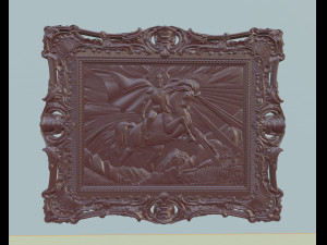 bas relief of saint george in ossetian folklore Modello 3D