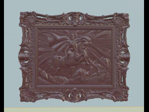 bas relief of saint george in ossetian folklore 3D Model