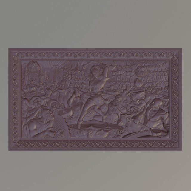 bas relief nart feast Model 3D .c4d .max .obj .3ds .fbx .stl .blend 