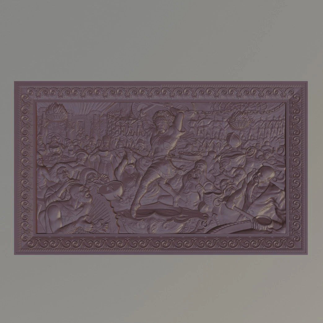 bas relief nart feast 3D Model .c4d .max .obj .3ds .fbx .stl .blend 
