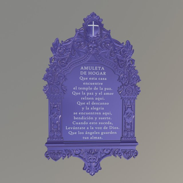 house amulet prayer in spanish Modello 3D .c4d .max .obj .3ds .fbx .stl .blend 