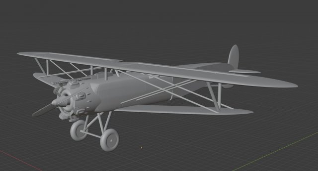 biplan Modelo 3D .c4d .max .obj .3ds .fbx .stl .blend 