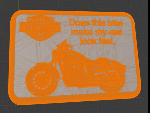 harley davidson bike label Modelo 3D