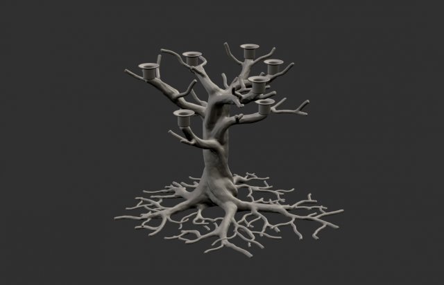 tree-candelabrum 3D 프린트 모델 .c4d .max .obj .3ds .fbx .stl .blend 