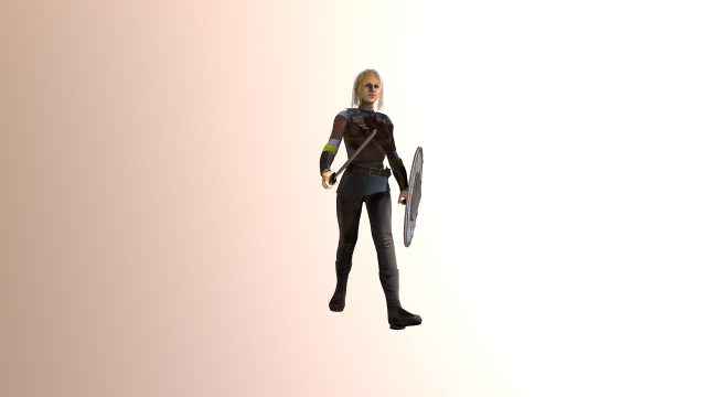 viking girl 3D Модель .c4d .max .obj .3ds .fbx .stl .blend