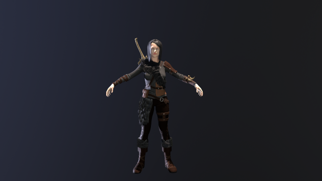 girl warrior 3D Model .c4d .max .obj .3ds .fbx .stl .blend 