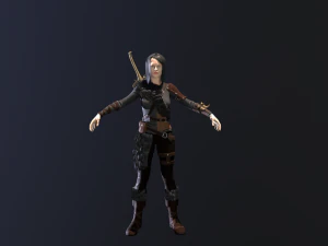 लड़की योद्धा 3D मॉडल