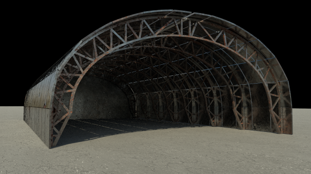 warehouse hangar 3D Model .c4d .max .obj .3ds .fbx .stl .blend 