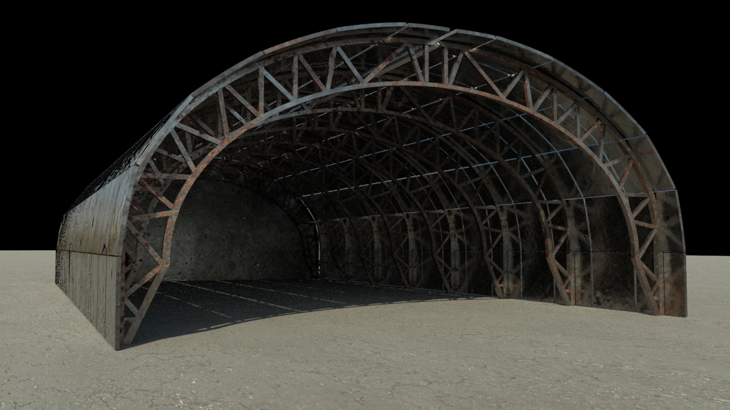 warehouse hangar 3D Model .c4d .max .obj .3ds .fbx .stl .blend 