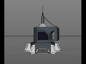 scifi building low-poly 3D मॉडल