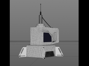 scifi building low-poly 3D Model