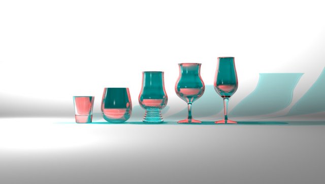 cups and glasses 3D Model .c4d .max .obj .3ds .fbx .stl .blend 
