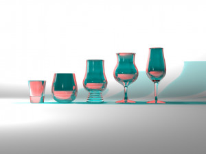 cups and glasses 3D 模型
